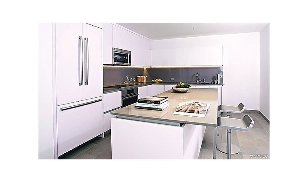 Gourmet Kitchen at Reach Brickell City Centre, Luxury Seaside Condominiums Located at 700 Brickell Ave, Miami, FL 33131