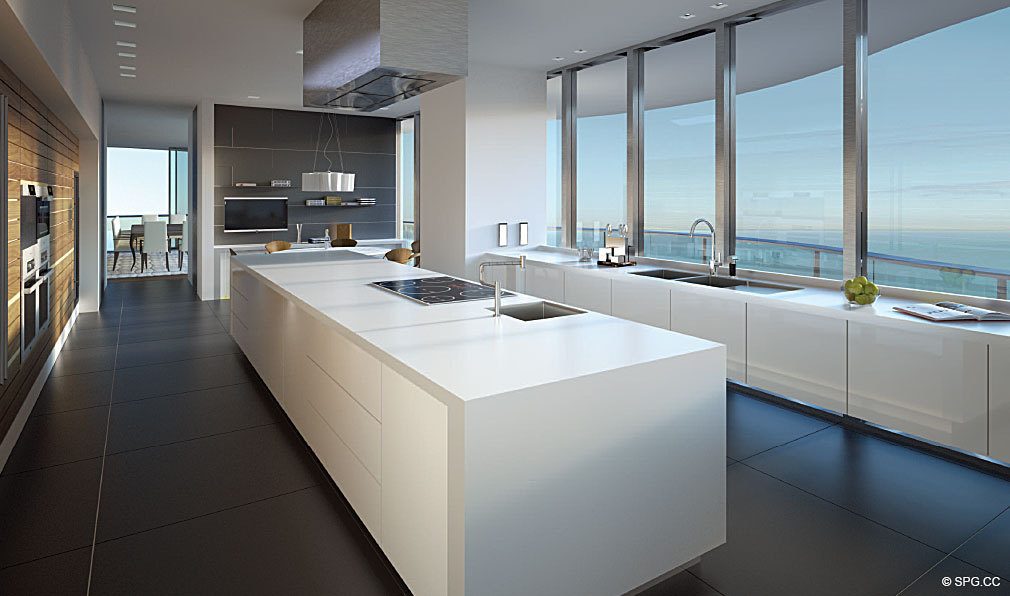 Regalia Gourmet Kitchen, Luxury Oceanfront Condominiums Located at 19505 Collins Ave, Sunny Isles Beach, FL 33160