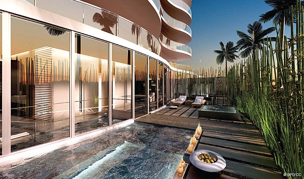 Outdoor Living at Regalia, Luxury Oceanfront Condominiums Located at 19505 Collins Ave, Sunny Isles Beach, FL 33160