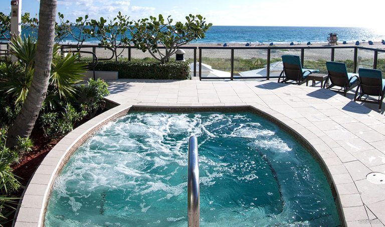 Ritz-Carlton Residences Jacuzzi, Luxury Oceanfront Condominiums Located at 2700 N Ocean Dr, Palm Beach, FL 33404