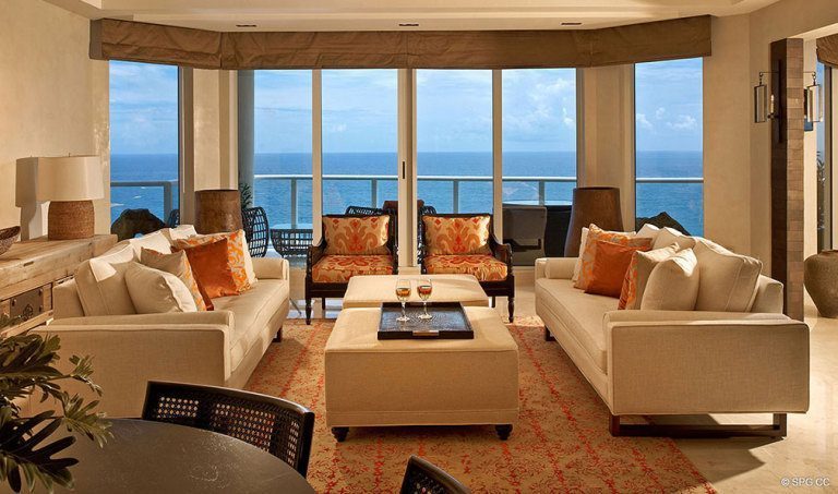 Ocean Views from Ritz-Carlton Residences, Luxury Oceanfront Condominiums Located at 2700 N Ocean Dr, Palm Beach, FL 33404