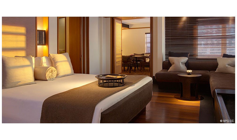 Setai Bedroom, Luxury Oceanfront Condominiums Located at 101 20th St, Miami Beach, FL 33139