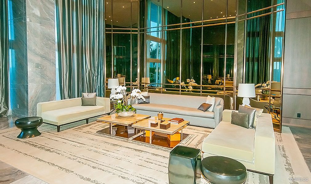 Trump Hollywood Lobby, Luxury Oceanfront Condominiums Located at 2711 S Ocean Dr, Hollywood Beach, FL 33019