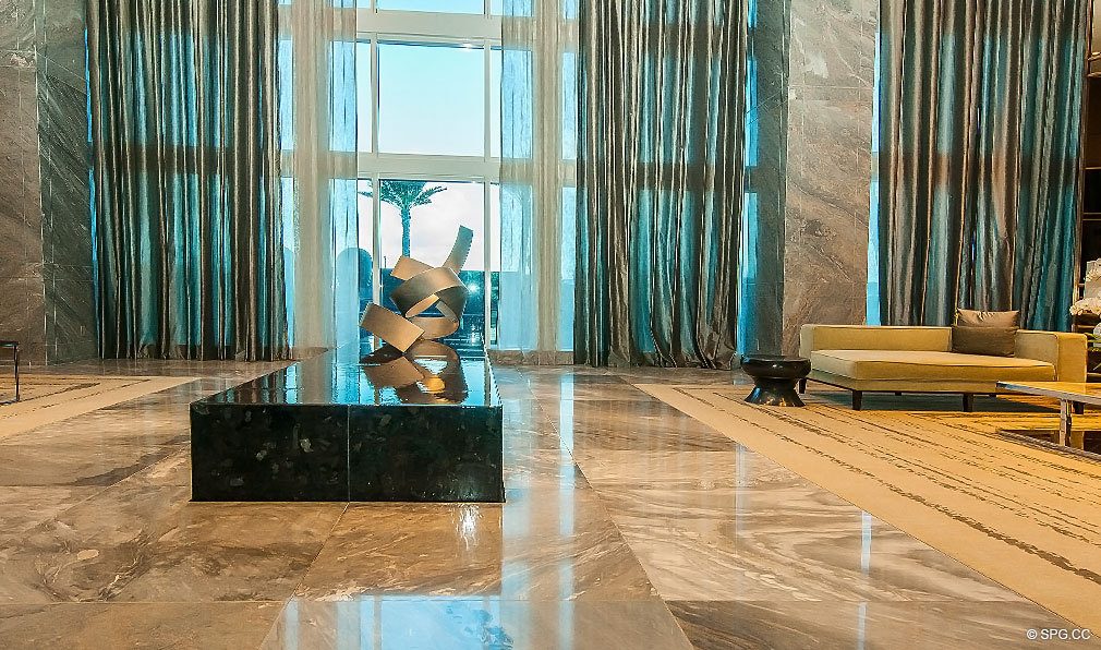 Trump Hollywood Main Lobby, Luxury Oceanfront Condominiums Located at 2711 S Ocean Dr, Hollywood Beach, FL 33019