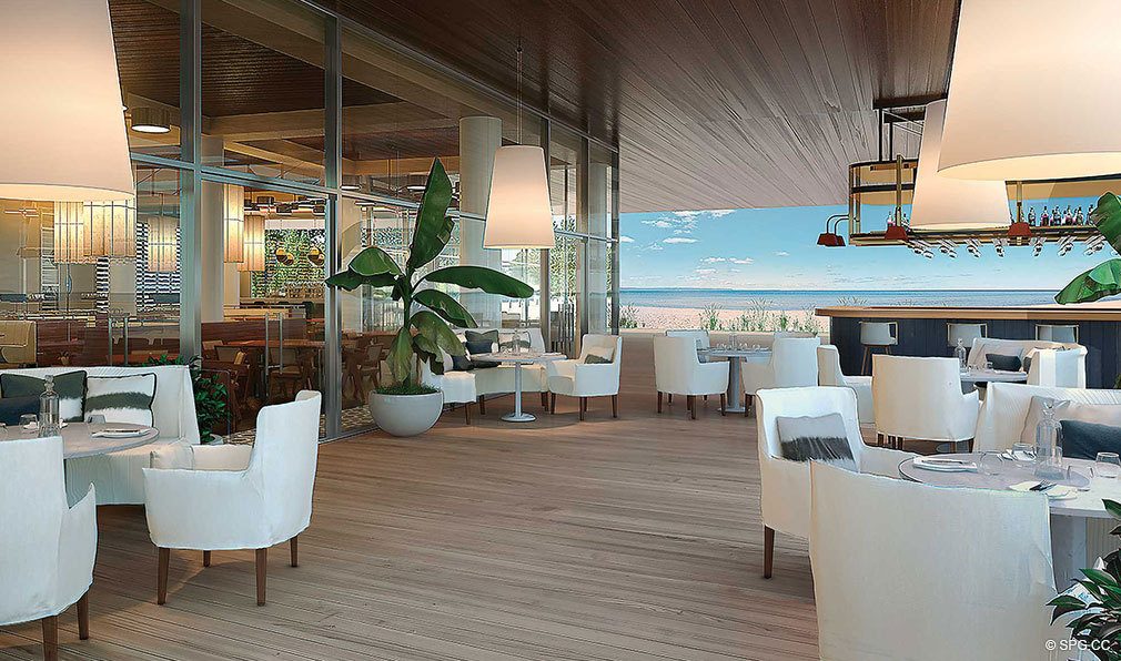 Restaurant Exterior Render for Auberge Beach Residences, Luxury Oceanfront Condos in Ft Lauderdale