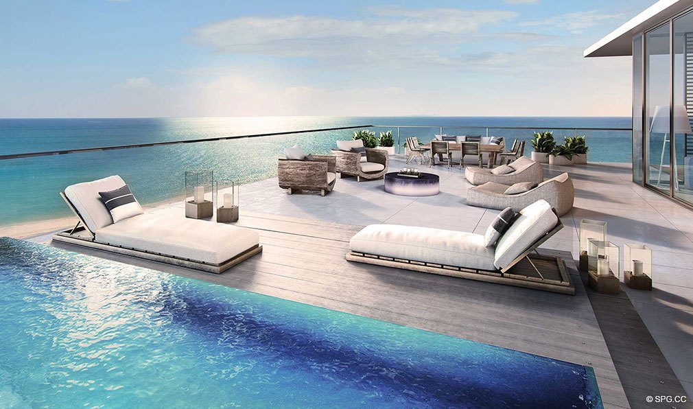 Oceanfront Terrace Concept for Auberge Beach Residences, Luxury Oceanfront Condos in Ft Lauderdale