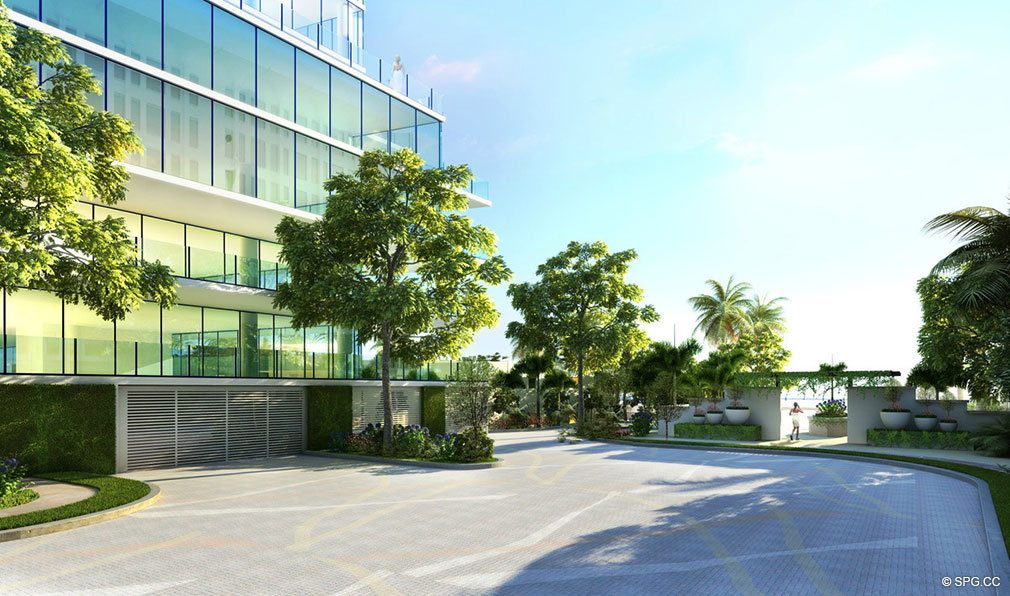 Side View of Surf Club, Luxury Oceanfront Condominiums Located at 9011 Collins Ave Surfside, FL 33154