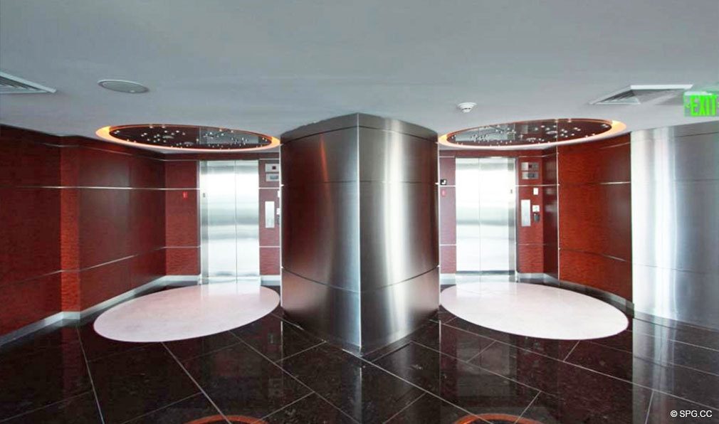 Jade Beach Elevator Lobby, Luxury Oceanfront Condominiums Located at 17001 Collins Ave, Sunny Isles Beach, FL 33160