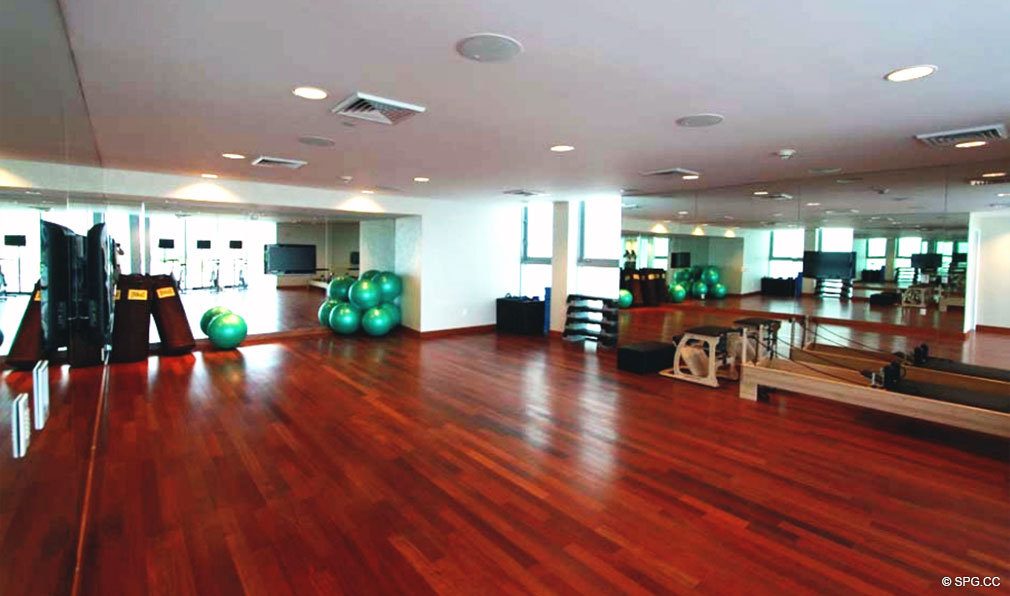 Exercise Room at Jade Beach, Luxury Oceanfront Condominiums Located at 17001 Collins Ave, Sunny Isles Beach, FL 33160