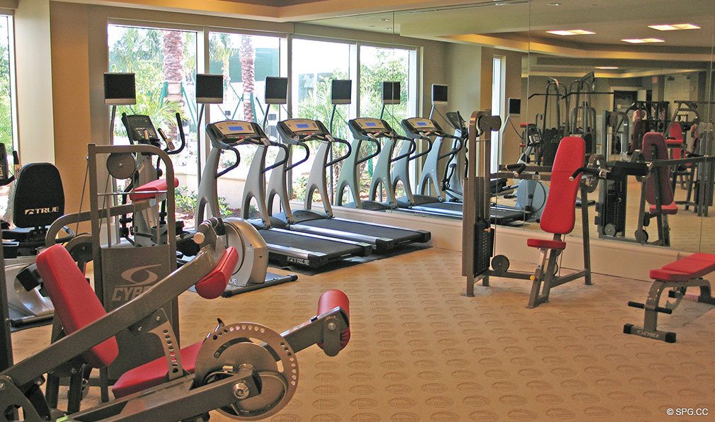 Fitness Center at Bellaria, Luxury Oceanfront Condominiums Located at 3000 South Ocean Blvd, Palm Beach, FL 33480