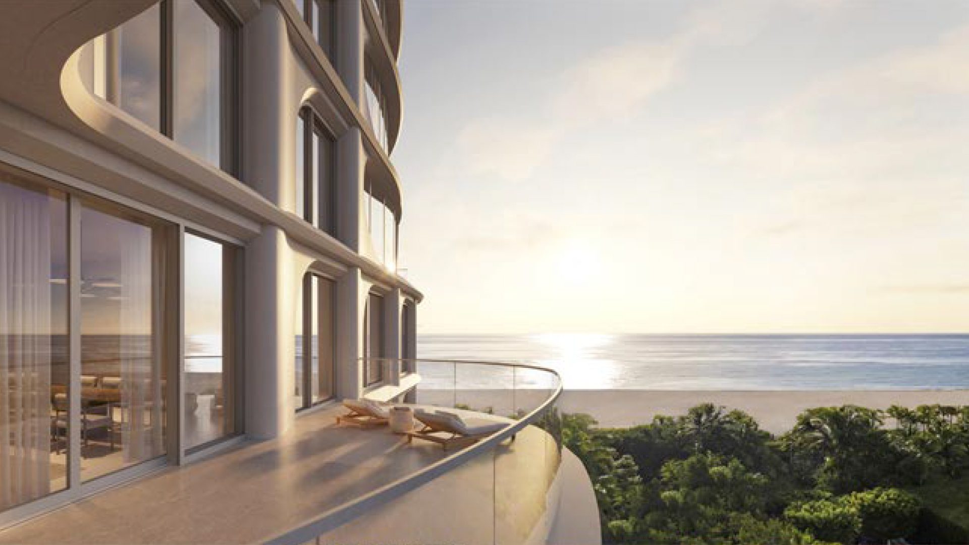 View of the sunrise from balcony at The Shoreclub Miami Beac